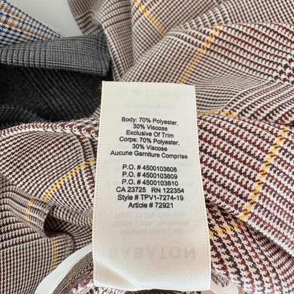 Aritzia Babaton Jethro Faux Twist Wrap Mini Skirt Brown & Gold Plaid Size 6 - Picture 6 of 6